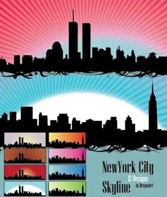Skyline US NewYork City Vectors