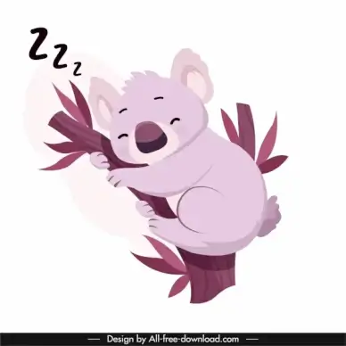 sleeping koala icon cute cartoon character sketch