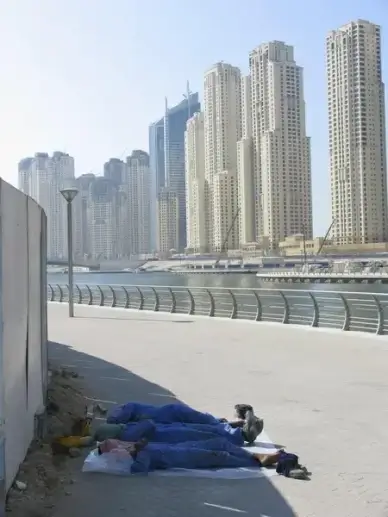 sleeping workers