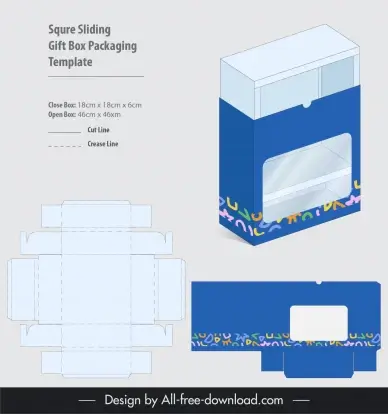 sliding gift box packaging template elegant abstraction decor