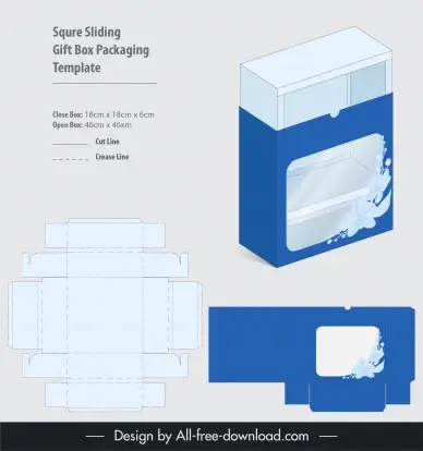 sliding gift box packaging template elegant flora decor