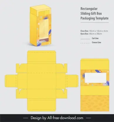 sliding gift box packaging template flower petal decor