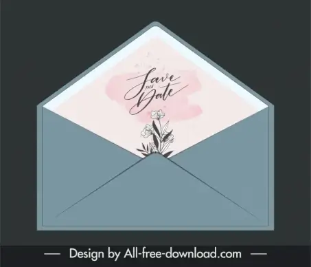 sliding wedding invitation card template elegant classical botanical decor