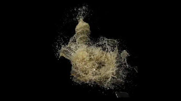 slow clip of broken beer bottle
