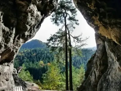 small stone cave rock climb