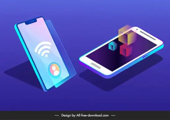 smartphone phone advertising backdrop 3d modern sketch
