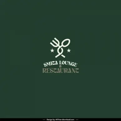 smita lounge and restaurant logo template artistic fork spoon texts sketch