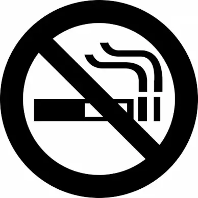 smoking ban sign template flat black white cigarette cross round sketch