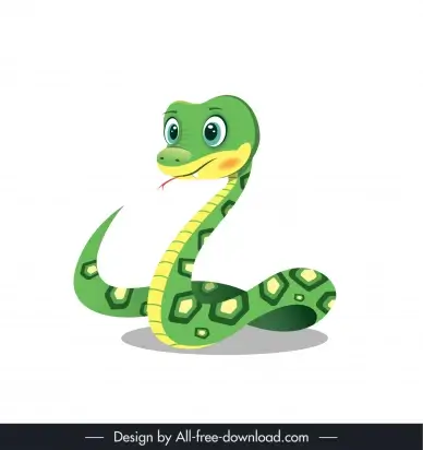  snake design elements cute cartoon design
