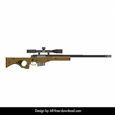 sniper rifle icon flat modern sketch
