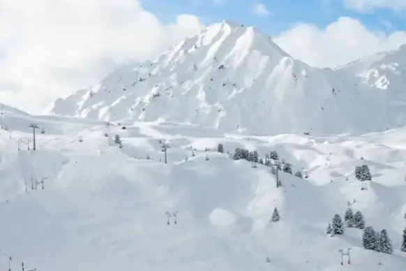 snow covered mountains