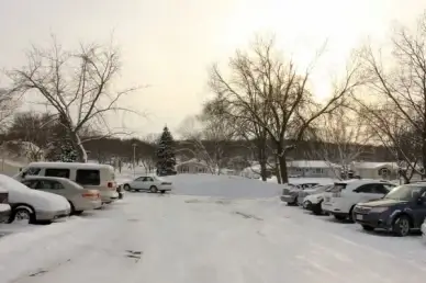 snow covered parking lot in madison wisconsin