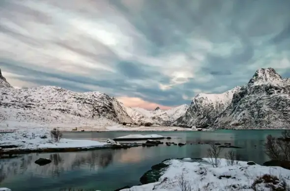 snow mountain picture contrast twilight 