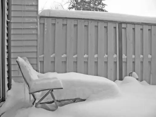 snow on lawn chair