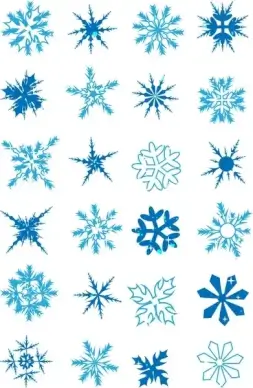 snowflake collection elements vector