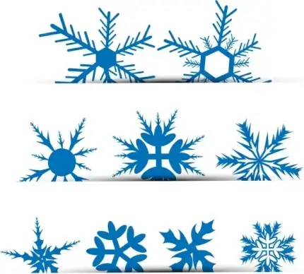 snowflake draw elements vector