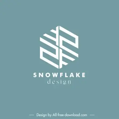 snowflake logo template flat symmetric geometry design 