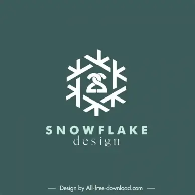 snowflake logotype flat symmetric geometric shape outline 