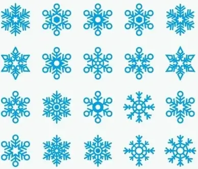 snowflakes shape icon vector collection