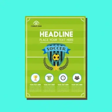 soccer background brochure green field logo symbol decoration