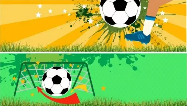 soccer background set goal ball decoration grunge style