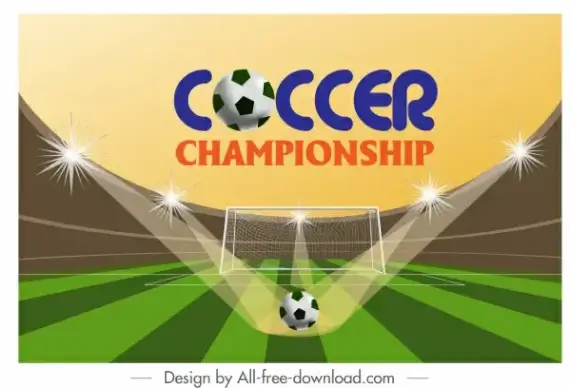 soccer banner stadium ball goal sketch modern sparkling