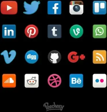 social media icon set