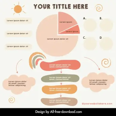  social media inforgraphic template flat classical weather elements shapes
