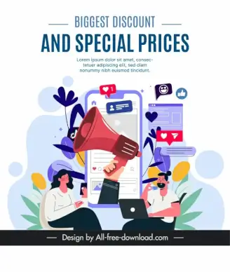 social network template dynamic cartoon online sale elements