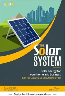 solar energy advertising poster battery building sketch