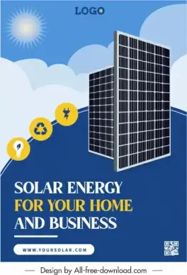 solar energy advertising poster sun batteries electrical elements