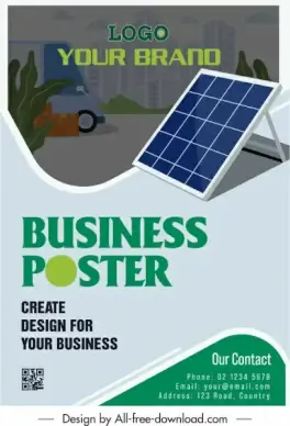 solar energy advertising poster template colorful classic