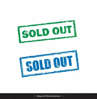 sold out stamp templates flat classical rectangular shapes