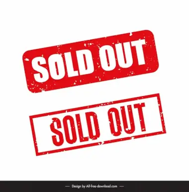 sold out stamp templates flat rectangular shapes