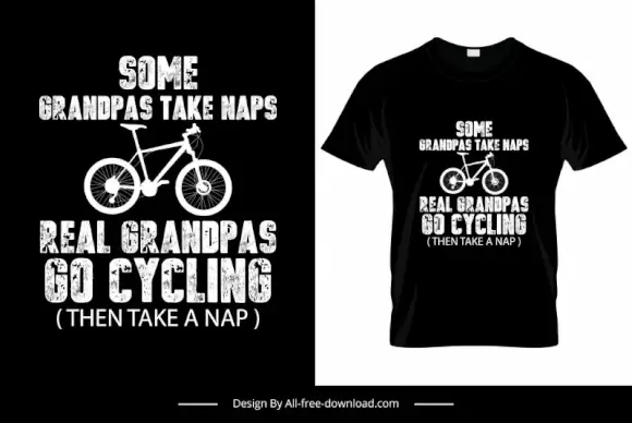 some grandpas take naps real grandpas go cycling then take naps quotation tshirt template retro flat handdrawn bicycle sketch