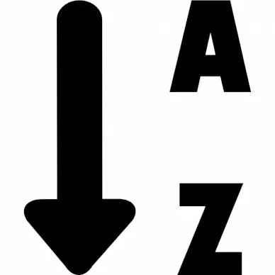 sort alpha down sign arrow words icons