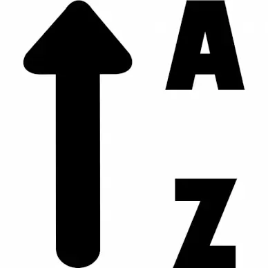 sort alpha up sign arrow texts icons