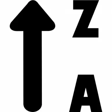 sort alpha up sign arrow words icons