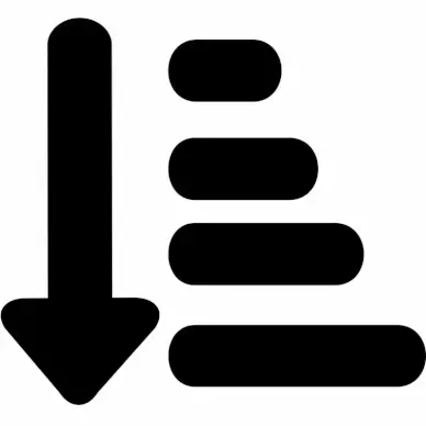 sort amount down alt sign flat black arrow lines