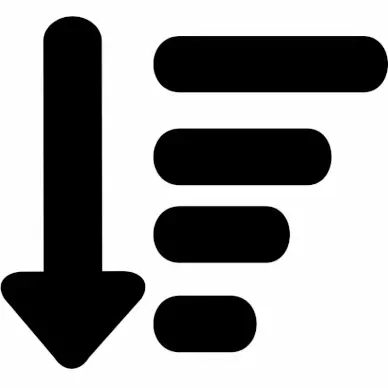 sort amount down alt sign flat silhouette arrow lines sketch
