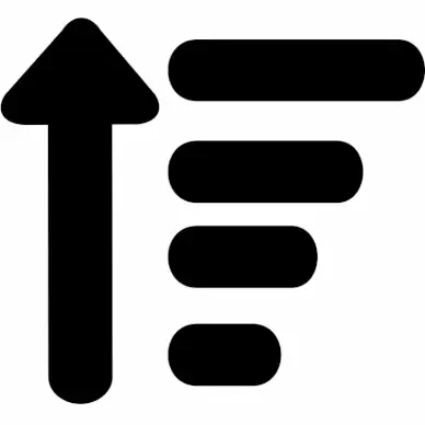 sort amount up alt sign flat black arrow lines sketch