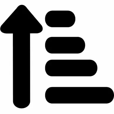 sort amount up alt sign flat silhouette arrow lines sketch