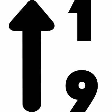 sort numeric up flat black arrow numbers sketch
