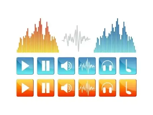 digital audio vector illustration with various ui shapes