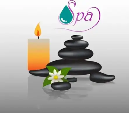 spa colored background candle stones droplet flower decoration