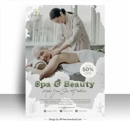 spa discount  poster template dynamic realistic