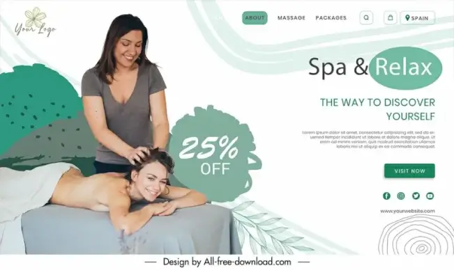 spa landing page template happy ladies massage 