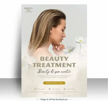  spa poster template elegant modern realistic decor