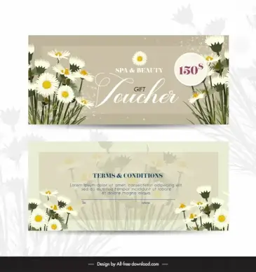 spa voucher template elegant flowers decor