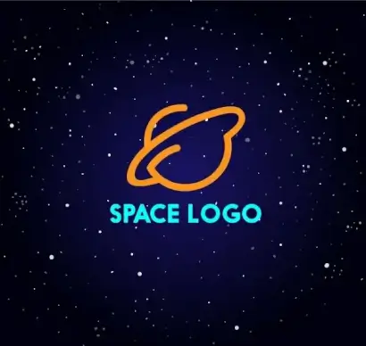 space logo design sparkling universe background